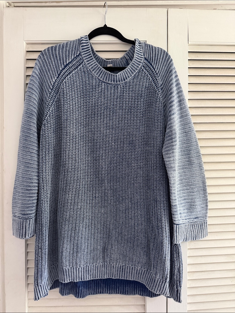LOGO by Lori Goldstein Soft Blue Cotton Crewneck Sweater XL